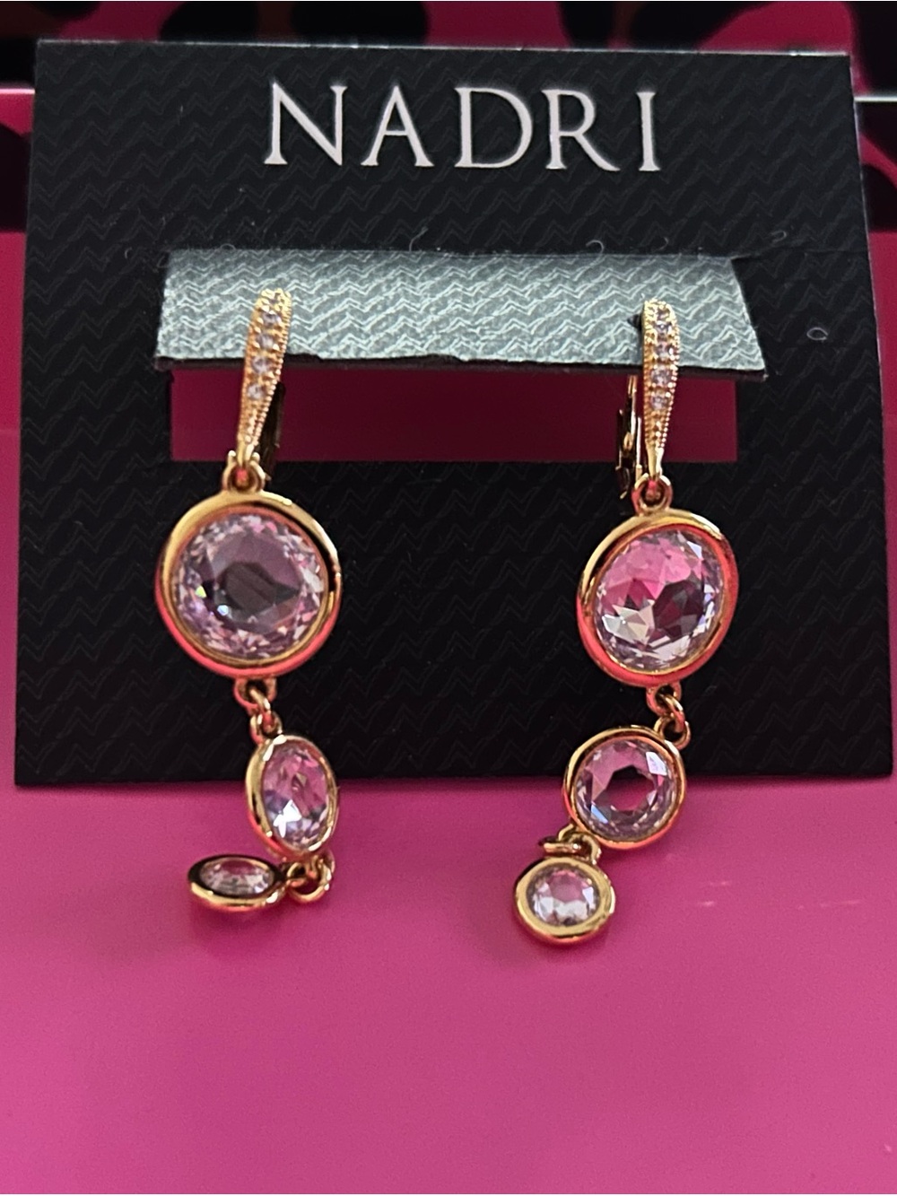 Nadri Gold Circle Dangle Earrings